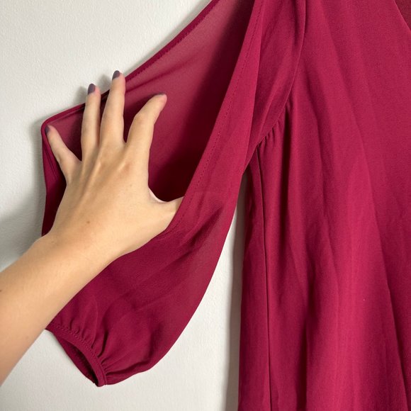 Lulus Shifting Dears Wine Red Long Sleeve Dress - Picture 7 of 10